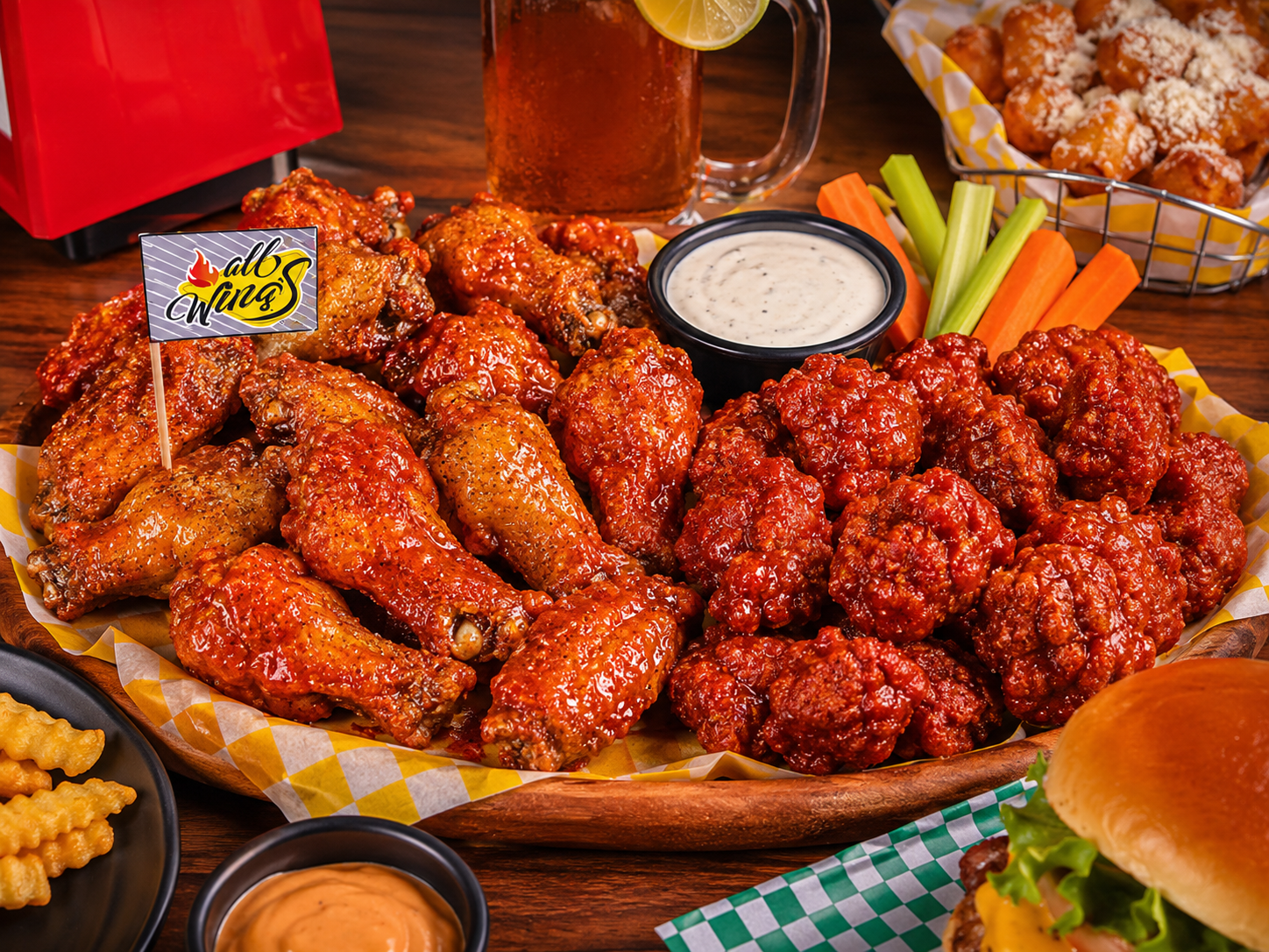1 kg de alitas +  Boneless